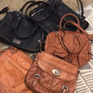 Genuine leather fossil and Nine West bags